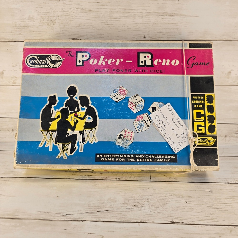 Vintage Cardinal‎ Games The Poker-Reno Game No 406 1960s Dice Game Complete Set